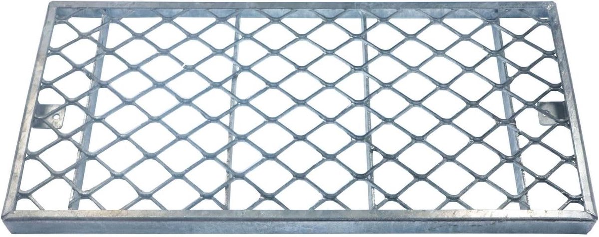 Ventilatierooster Strekmetaal - Kelderrooster Beloopbaar - Ventilatie Schacht - Verzinkt Staal - 385 x 185 mm - Zilver