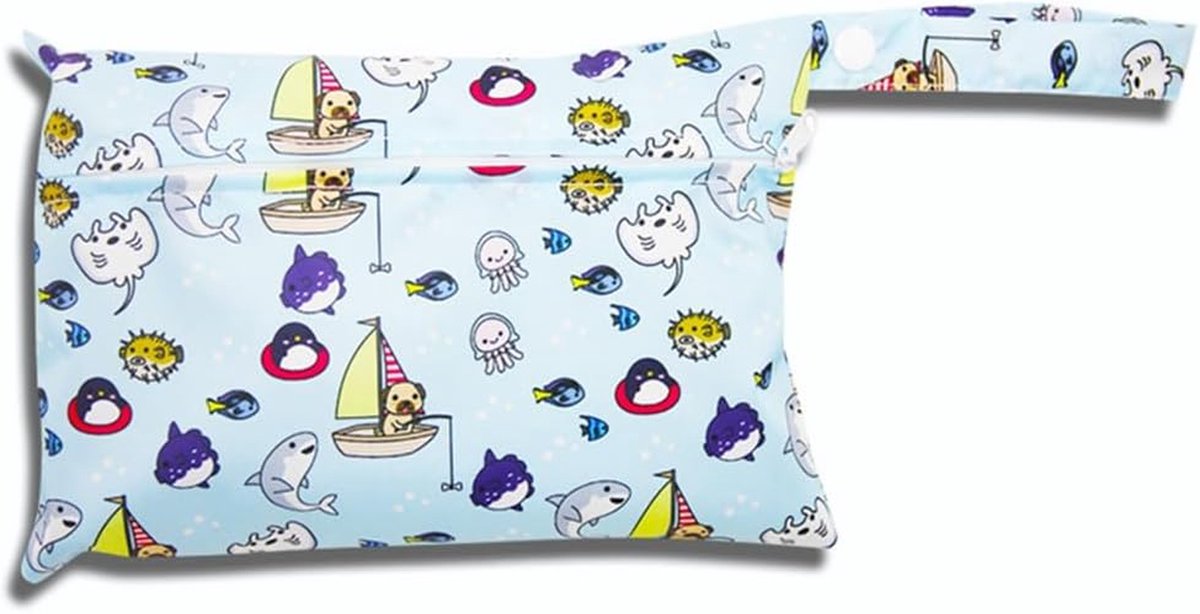Mini Luiertas - Natte Tas Organizer - Baby Benodigdheden - Waterdicht Dierpatroon - 22 x 15 cm - Multicolor