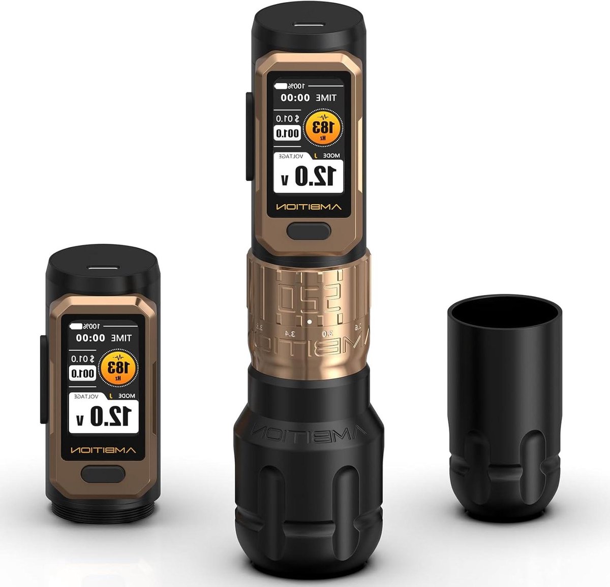 Draadloze Tattoo Pen - Rotary Machine Tattoo Apparaat - Tatoeëren Zonder Snoer - Dubbele Greep Opties - 2400mAh Batterij - Zilver