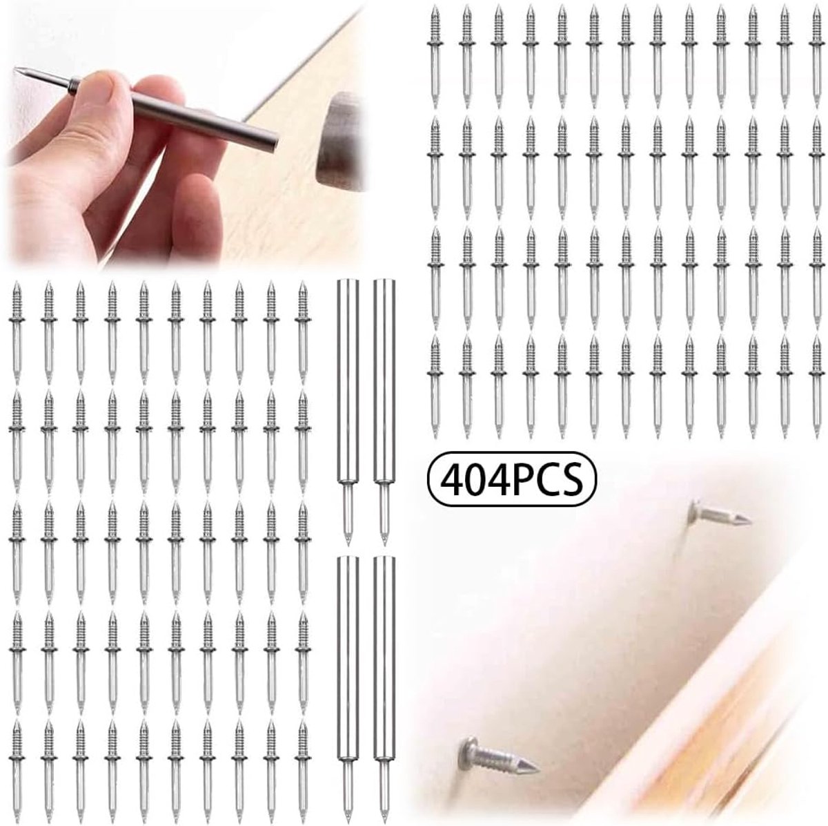 400 stuks naadloze nagel met dubbelkoppige sokkeldraad, dubbelkoppige nagels, dubbelkop sokkeldraadnagel, naadloze nagel, dubbelkop nagel, dubbele nagel sokkelband, sokkelband nagels.
