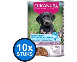 10x Eukanuba - Life Care Dog Wet Puppy Trout & sweet Potato - Hondenvoer Natvoer - 400 g