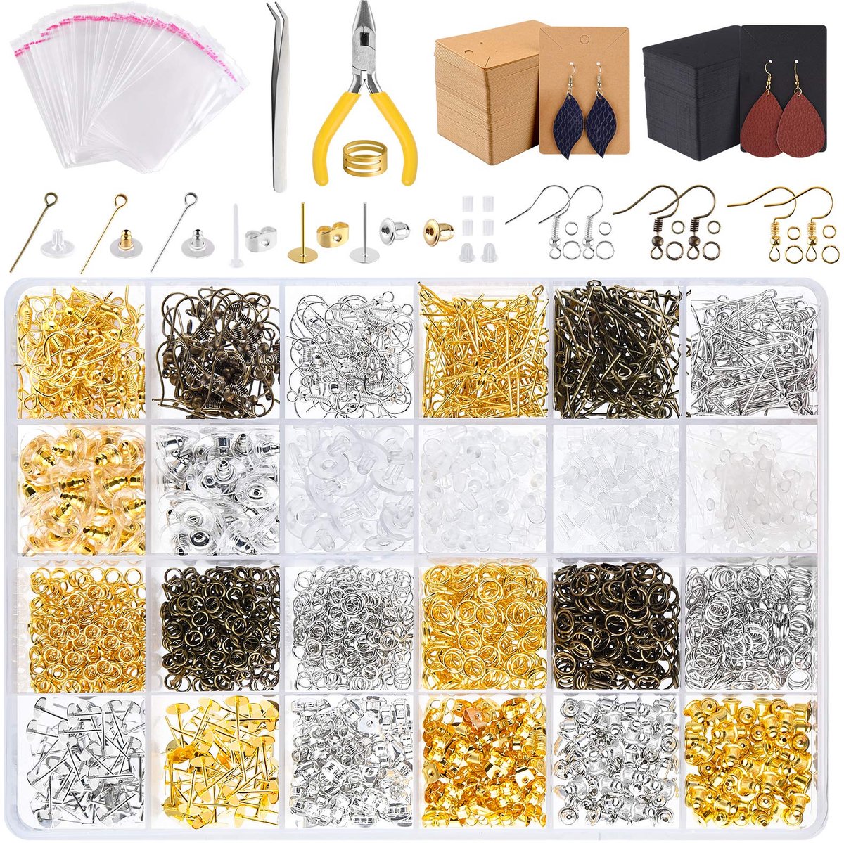 Oorbel Maken Kit Oorbel Haken Levert Met Oorbel Backs Jump Ringen Oorbel Post Oorbel Kaarten Voor Oorbellen Maken En Repar