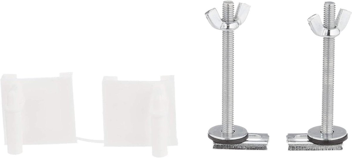 Houders Toiletbril - WC-bril bevestiging - Badkamer Onderhoud - Kunststof met bouten - 1 Paar - Wit