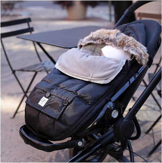 Voetenzak - Baby deken - Buitencomfort baby - Waterafstotend oppervlak - 107 cm lengte - Zwart — afbeelding 2