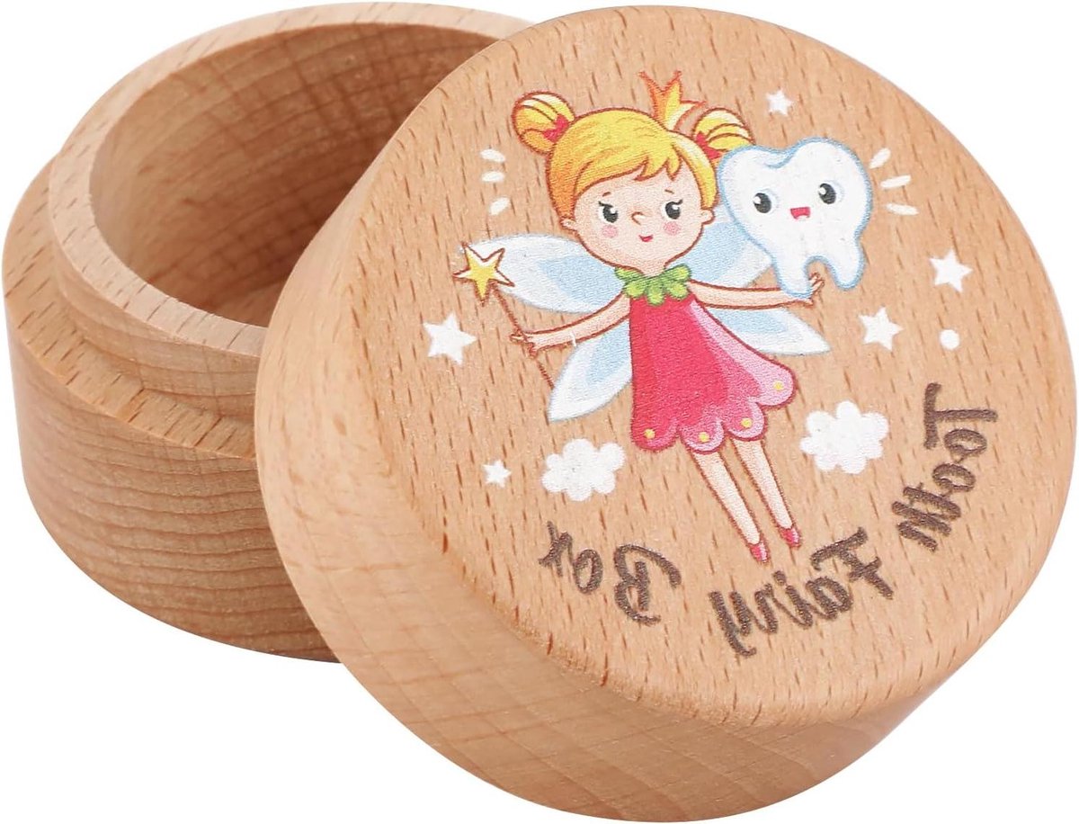 Houten Tanden Doosje - Baby Tanden Bewaren - Mooie Herinnering - Natuurlijk Beukenhout - 5x5x4 cm - Natuurlijke Houtkleur