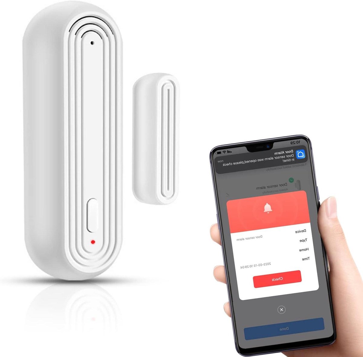 Slim Alarm Systeem - Huisbeveiliging Melder - Huis Beveiligen - App Bediening - 58 x 27 cm - Wit