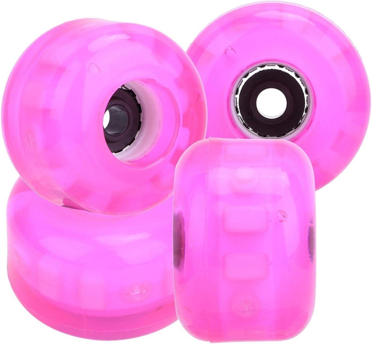 Skateboardwielen Set - Wielen voor skateboard - Trucs uitvoeren - Zelfverlichtend ontwerp - 54mm 82A - Roze