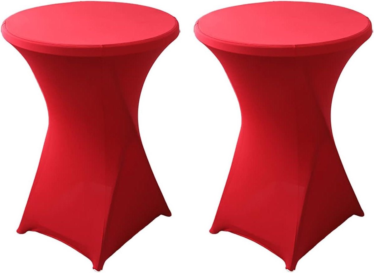 Tafelhoezen Set - Ronde Hoezen - Evenementen Aankleden - Stretchy Materiaal - Diameter 60-80 cm - Zwart