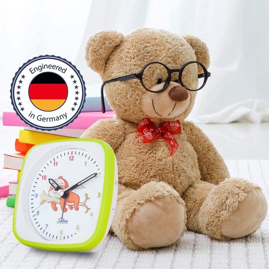 Kwartswekker Luiaard - Kinderwekker Stille - Wakker Worden - Sluipende Secondewijzer - 96 cm - Groen Wit — afbeelding 4