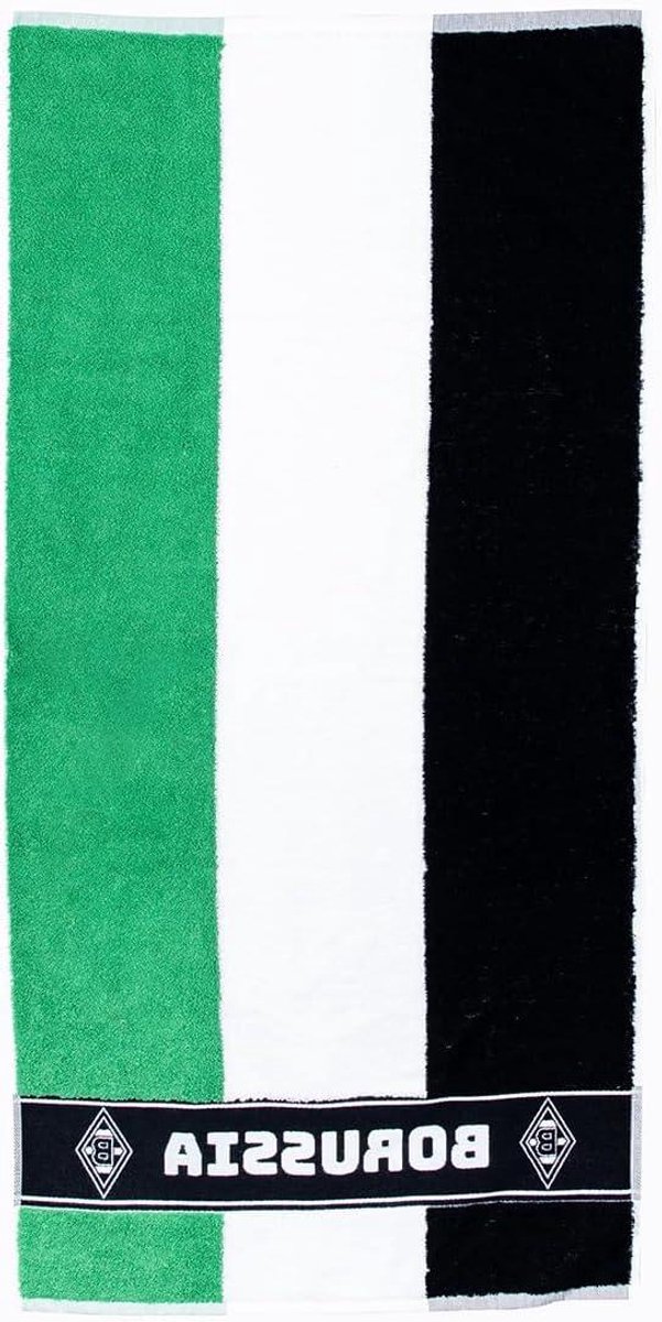 Douchehanddoek Vlag Serie - Badhanddoek Katoen - Na Training - Ingeweven Clublogo - 70 x 140 cm - Groen Zwart