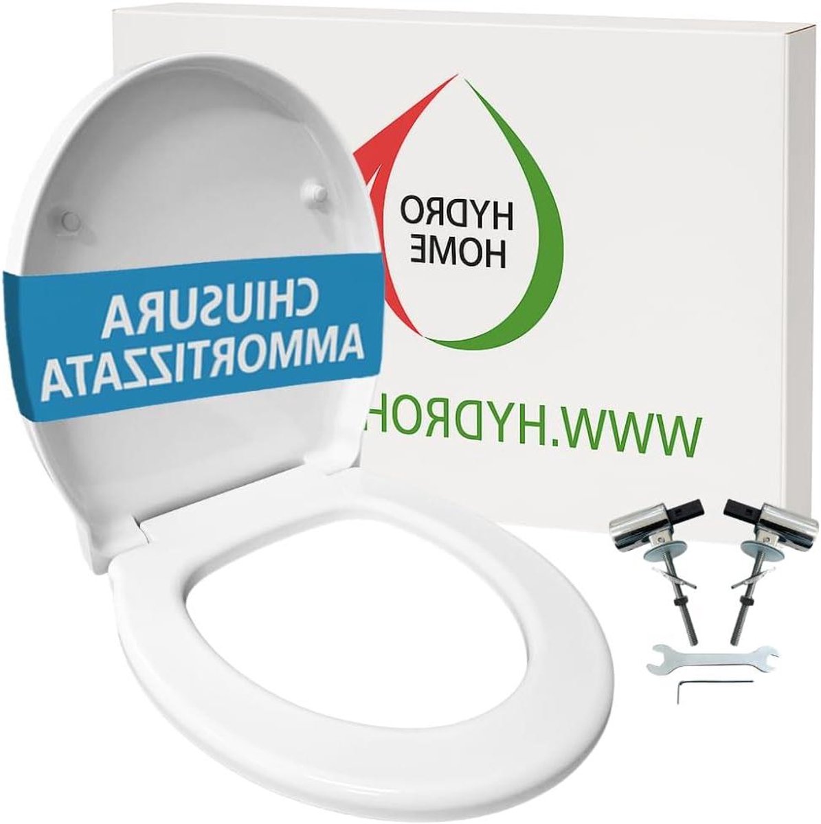 Toiletbril Deksel - Zitting Vervanging - Badkamer Upgrade - Soft Close Sluiting - 37.5 cm Breed - Wit