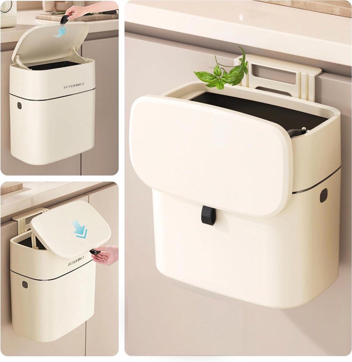 Keuken Compostbak - Afvalbak Aanrecht - Organisch Afval - Geurfilter - 3 Gallon - Off-White