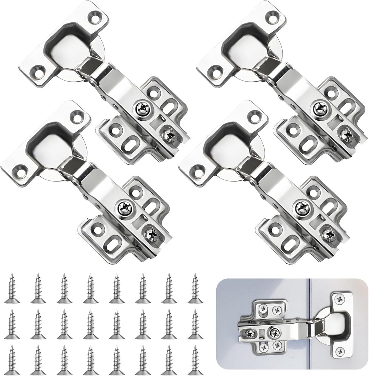 Scharnieren keukenkast scharnieren, slaapkamer kledingkast, deurscharnieren voor badkamer slaapkamer eetkamer volledige overlay demper hydraulische softclose scharnieren (4, volledig overlay 35mm)