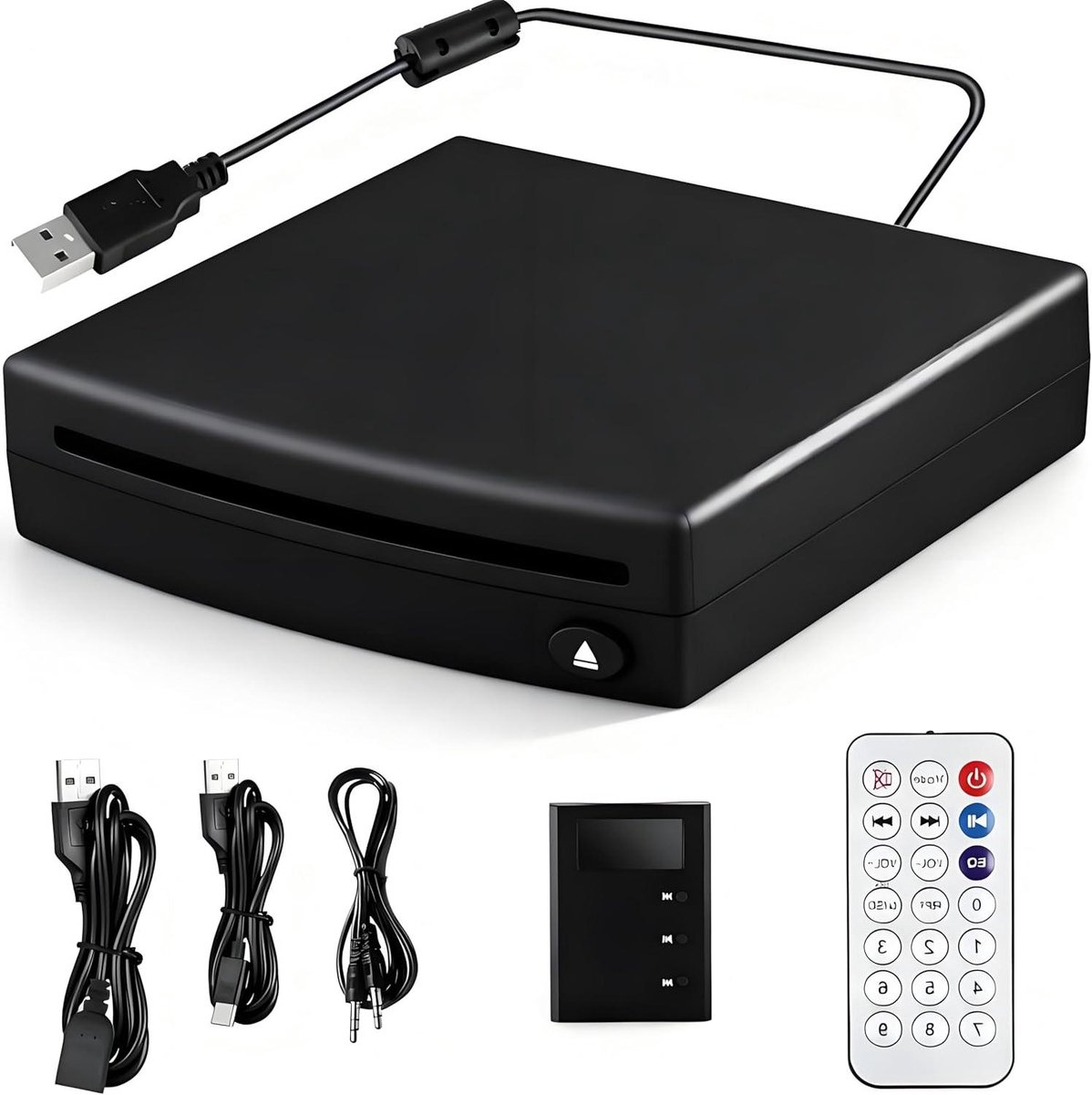 Externe CD Speler - Auto CD Speler - Muziek Luisteren - Anti-shock functie - Compact - Zwart