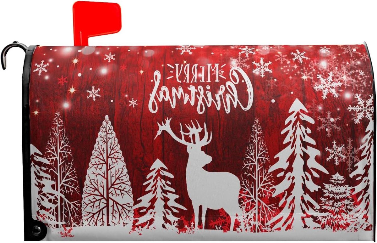 Brievenbus Cover - Brievenbushoes Magnetisch - Tuindecoratie - Weerbestendig Materiaal - 645 x 53 cm - Rood