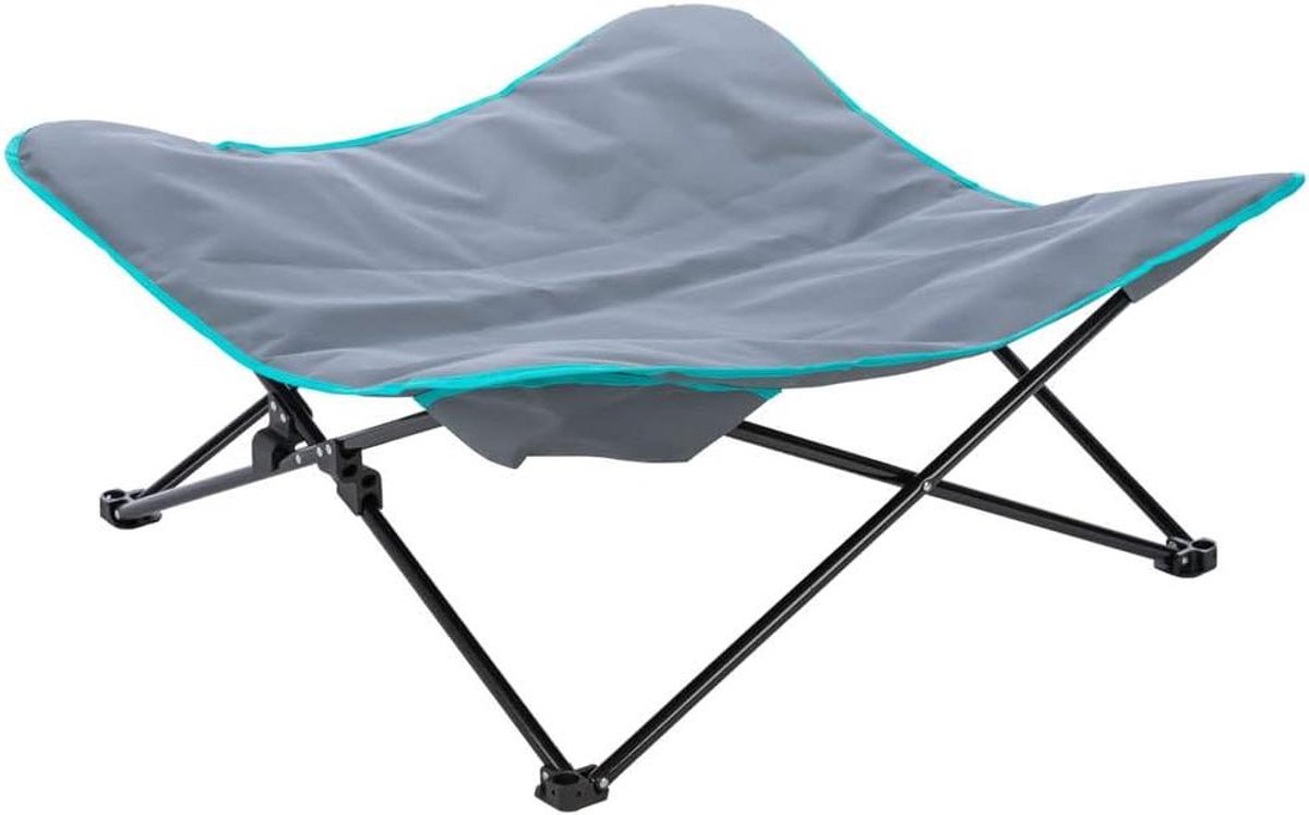 Campingbed Hond - Reismand Hond - Comfortabel Rusten - Inklapbaar en Ruimtebesparend - 88 x 88 x 32 cm - Donkergrijs/Benzine