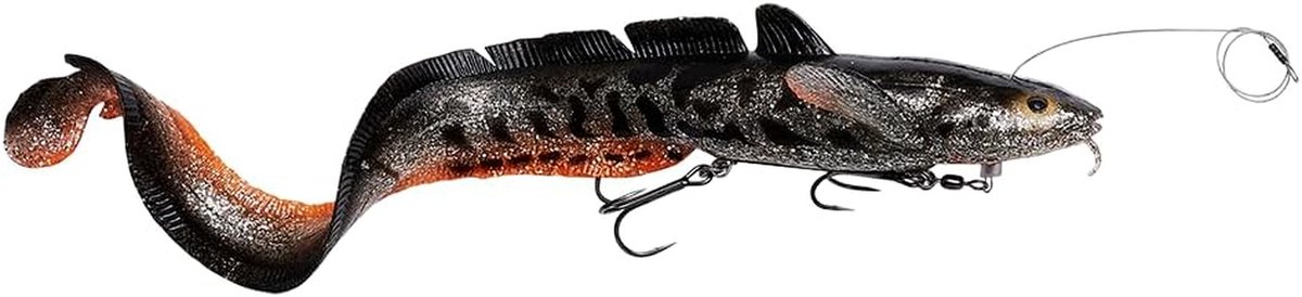 Kunstaas Vis - Zinkend Lokaas - Vissen Onderwater - Snelle Zinker - 50CM 435G - Zwart Zilver Oranje