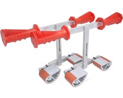 Platendrager T-greep - Paneeldrager Transportgreep - Zwaar Materiaal Vervoeren - Antislip X-Spanders - 80-160 mm - Grijs Rood