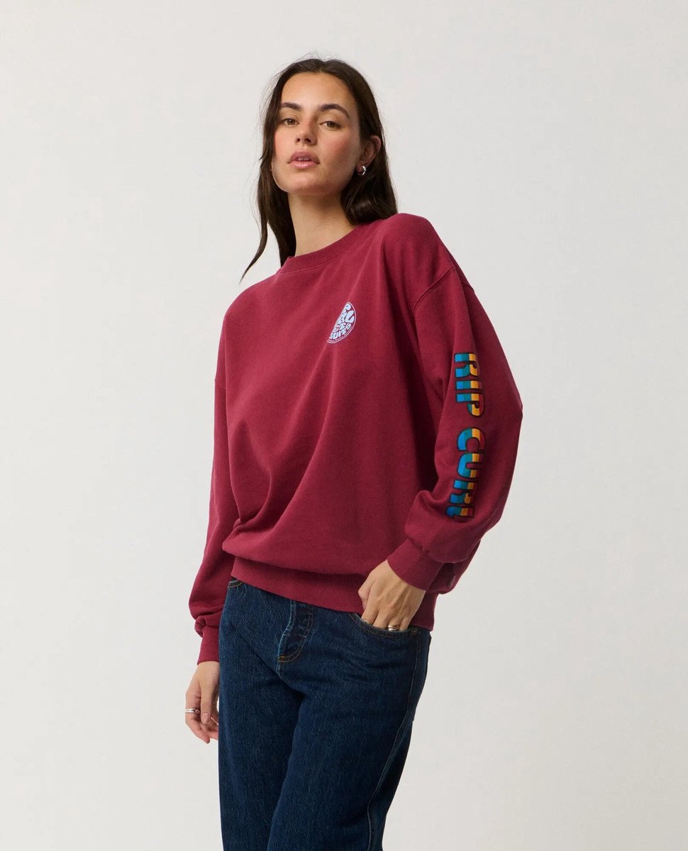 Rip Curl Sg Heritage Oversized Fleece Plum Rood