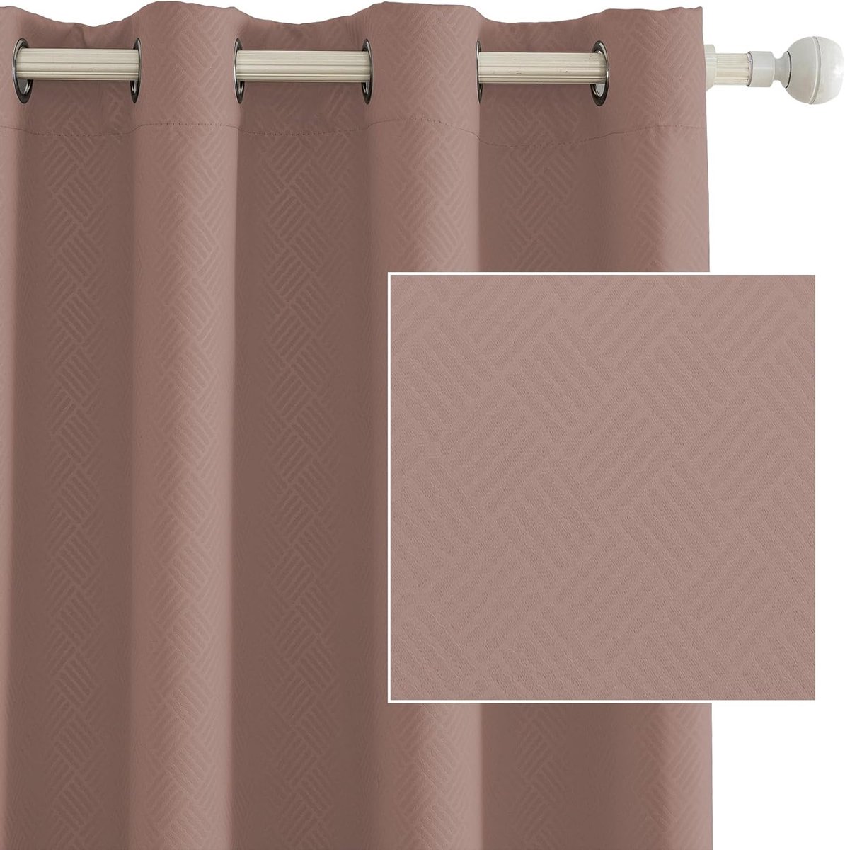 Set Van 2 Thermische Verduisterende Gordijnen, 140x280 CM, Warmte-Isolerende Gordijnen, Geschikt Voor Woonkamer Slaapkamer, Modern Design Met Oogjes, Rode Boon