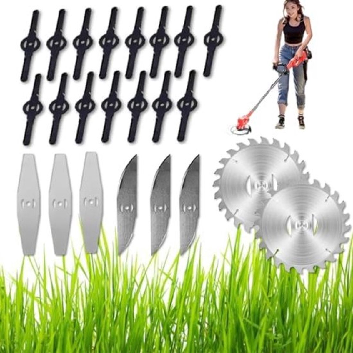 Grasmaaier Messen Set 23 Stuks – Metalen Maaimessen – RVS Trimmer
