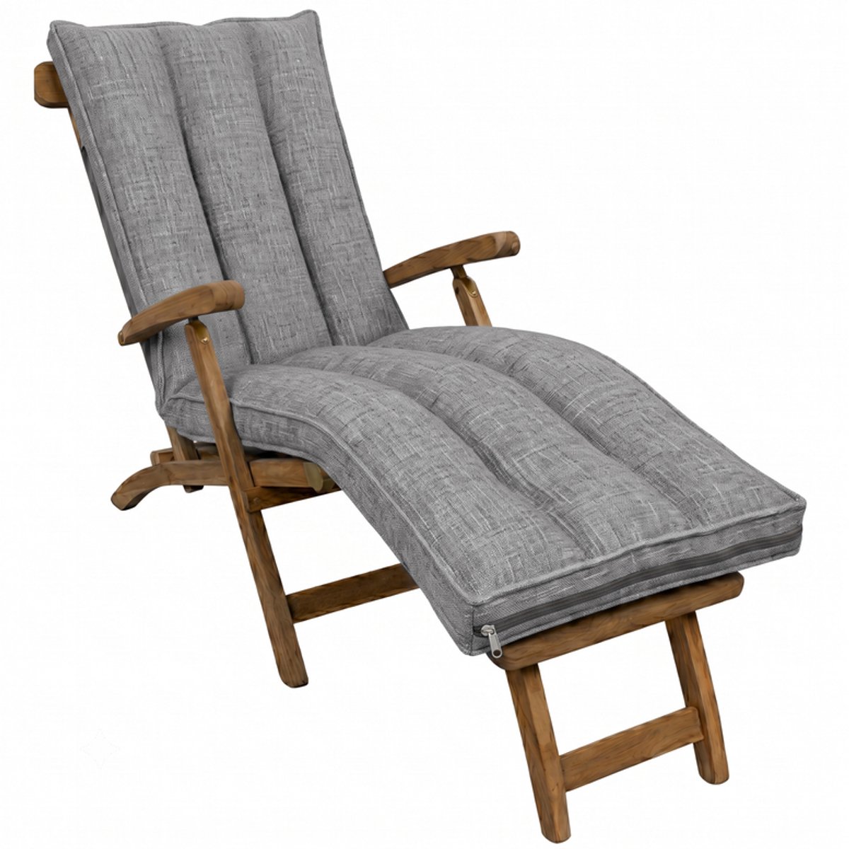 Bananair - Ligbedkussen Afneembare hoes - Tuinkussen - Zonnebed Kussen voor Tuin - Donkergrijs - 190x60x15 cm