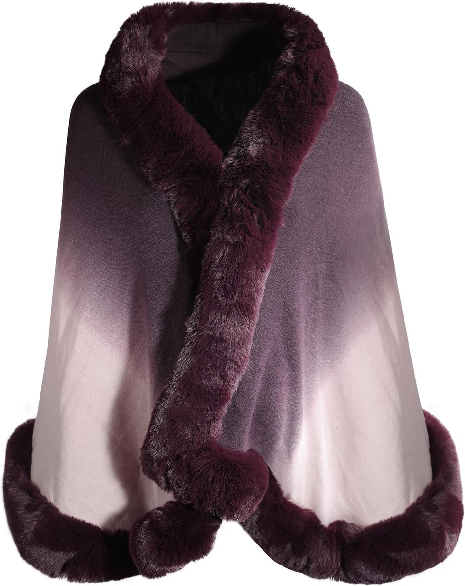 Vrouwen Winter Faux Fur Sjaal Stola Warm Wrap Cape