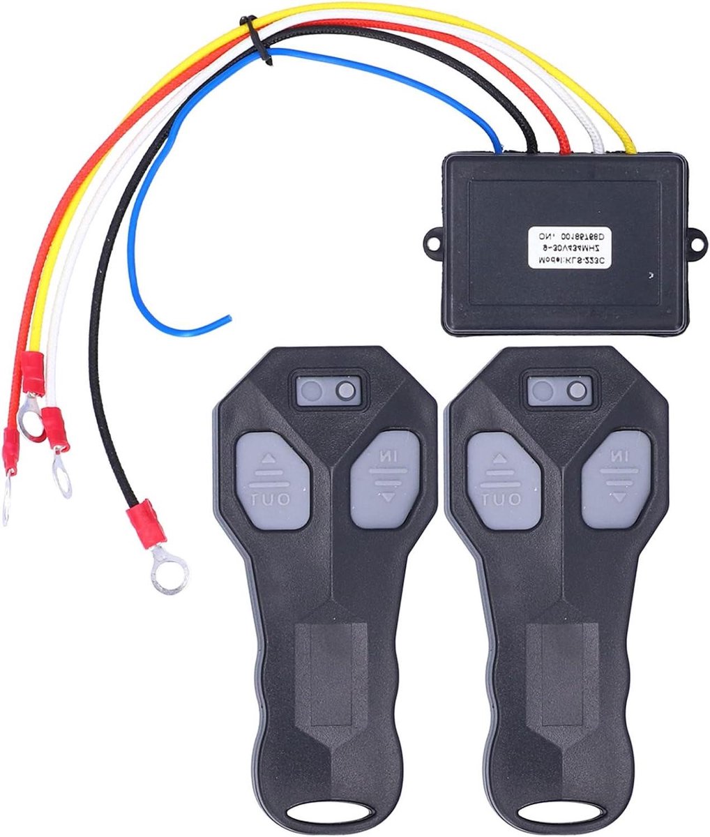 Draadloze Lier Afstandsbediening - Lier Bediening Set - Lieren Bediening - Universeel Vervangbaar - 15.24m Bereik - Zwart