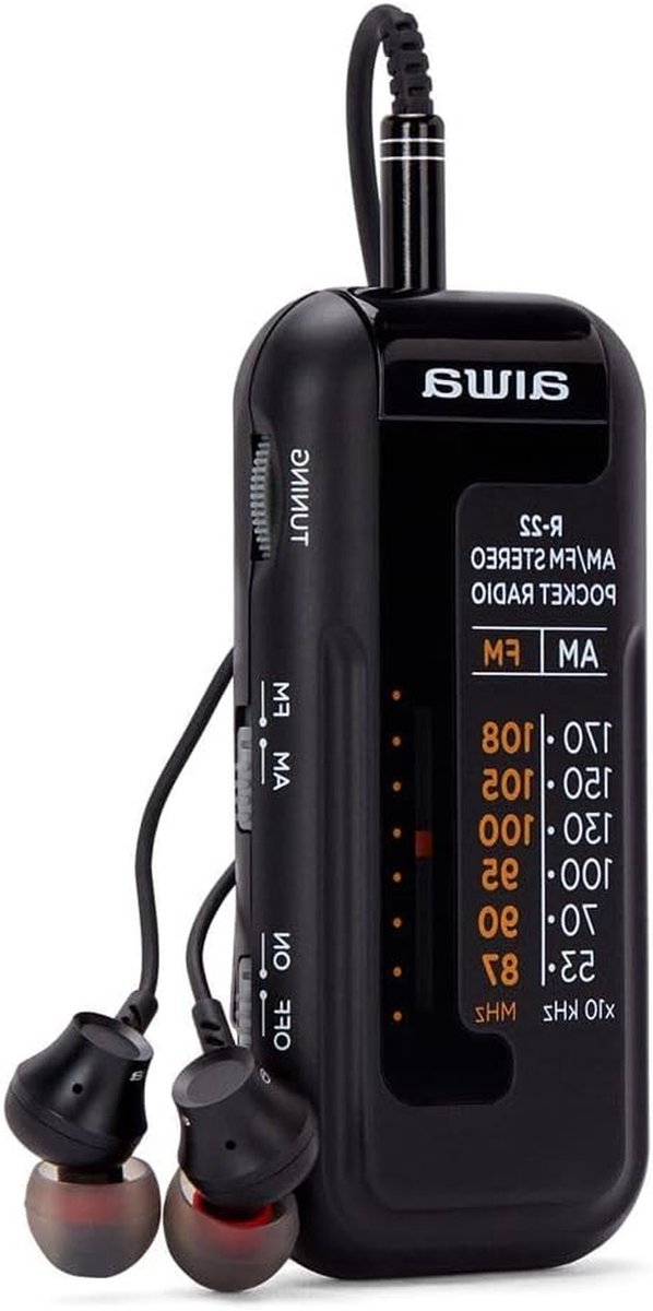 Draagbare Pocket Radio - Mini Radio Oortelefoon - Muziek Luisteren - Compact Ontwerp - Pocket Formaat - Zwart