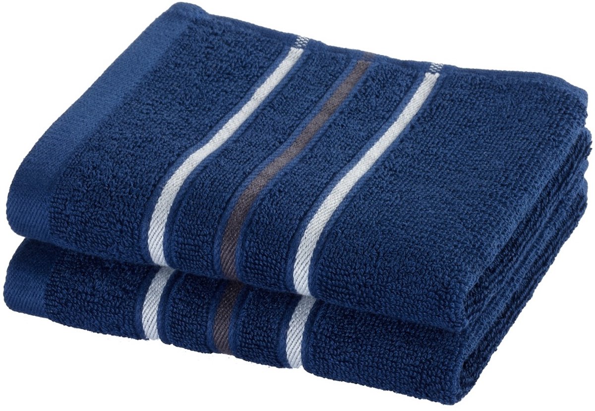 Moodit Gastendoekjes Empress - Navy Blue - set 2 stuks - 30 x 50 cm - 100% Katoen
