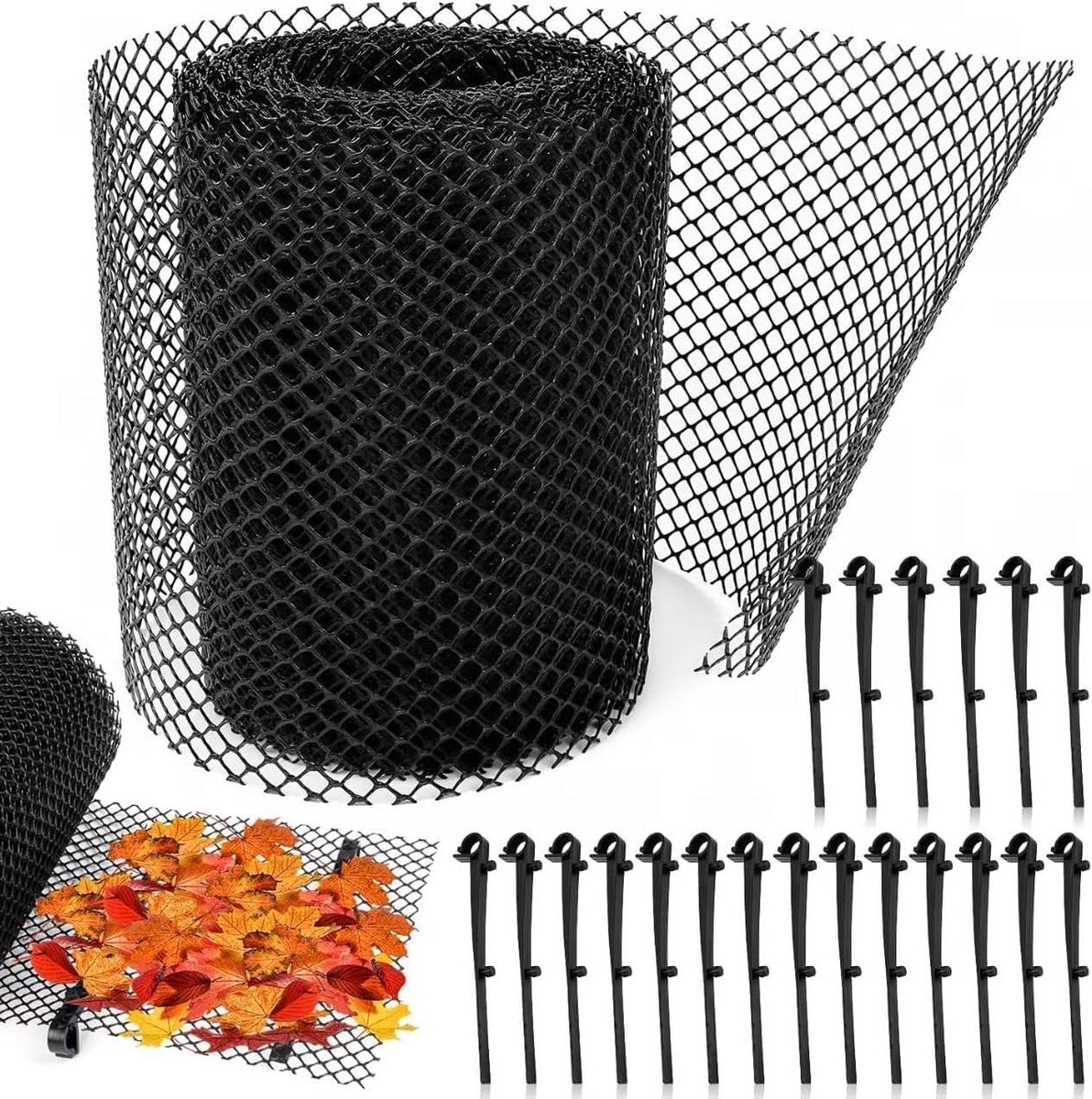 Dakgoot Bladbescherming - Regengoot Beschermer - Dakgoot Schoonhouden - Op Maat Te Snijden - 18 cm x 8 m - Zwart