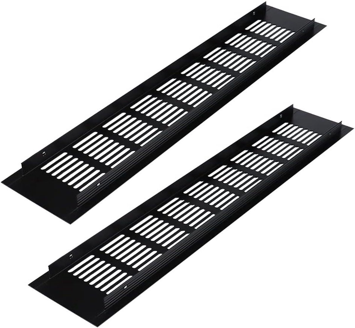 Ventilatierooster Deksel - Ventilatie Cover - Luchtcirculatie Verbeteren - Aluminiumlegering - 80 mm x 400 mm - Zwart
