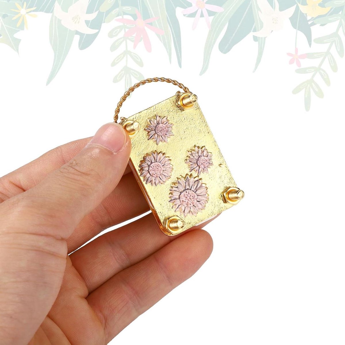 Mini Bloem Press - Planten Pers Set - Bloemen Drogen - Compact Metal Ontwerp - 5x3.5cm - Goud