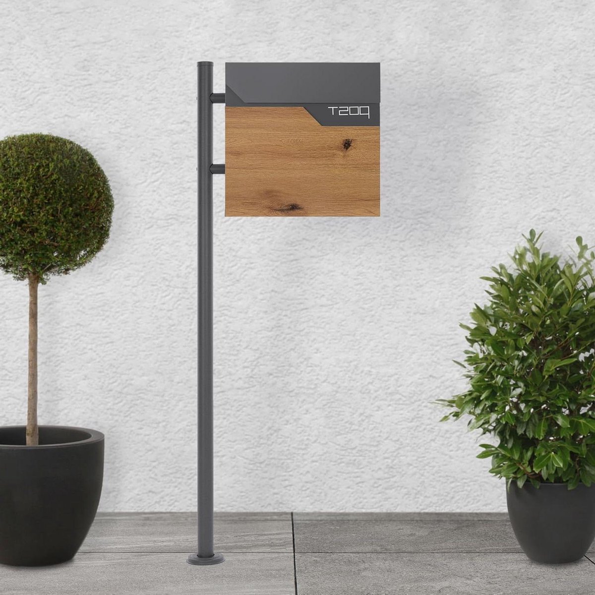 Brievenbus Met Krantenvak - Brievenbussysteem Standaard - Post Ontvangen - Gepoedercoat Roestvrij Staal - 120cm Hoog - Antraciet