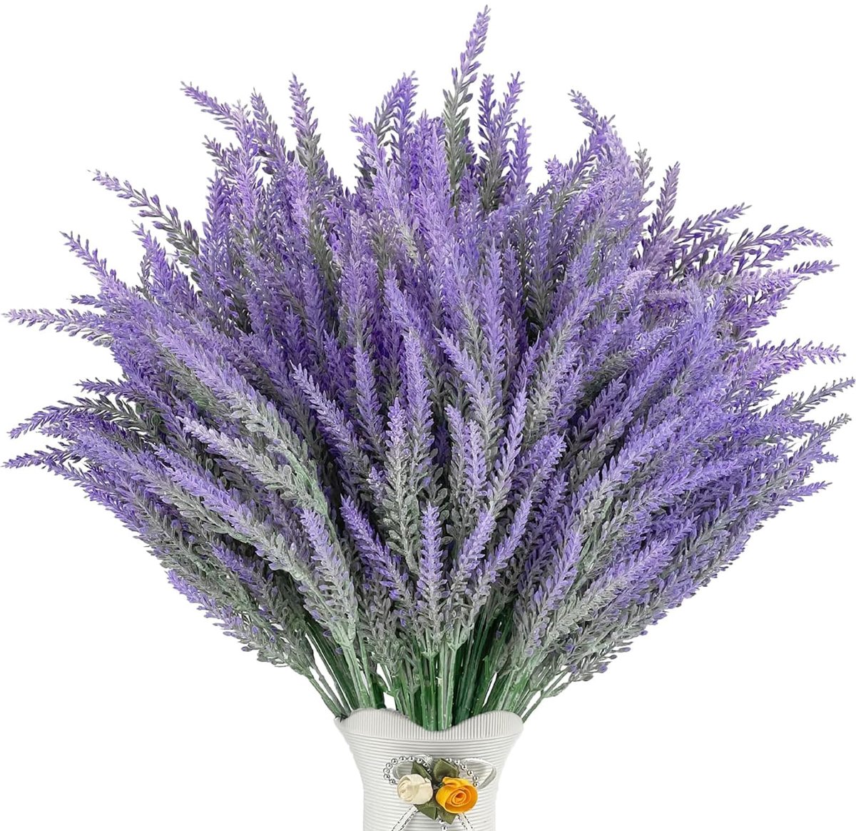 Kunstmatige lavendel stof 36 cm gedroogde lavendelbloemen realistische kunstbloemen voor vaasdecoratie kunstplanten voor binnen- en buitendecoratie (paars)