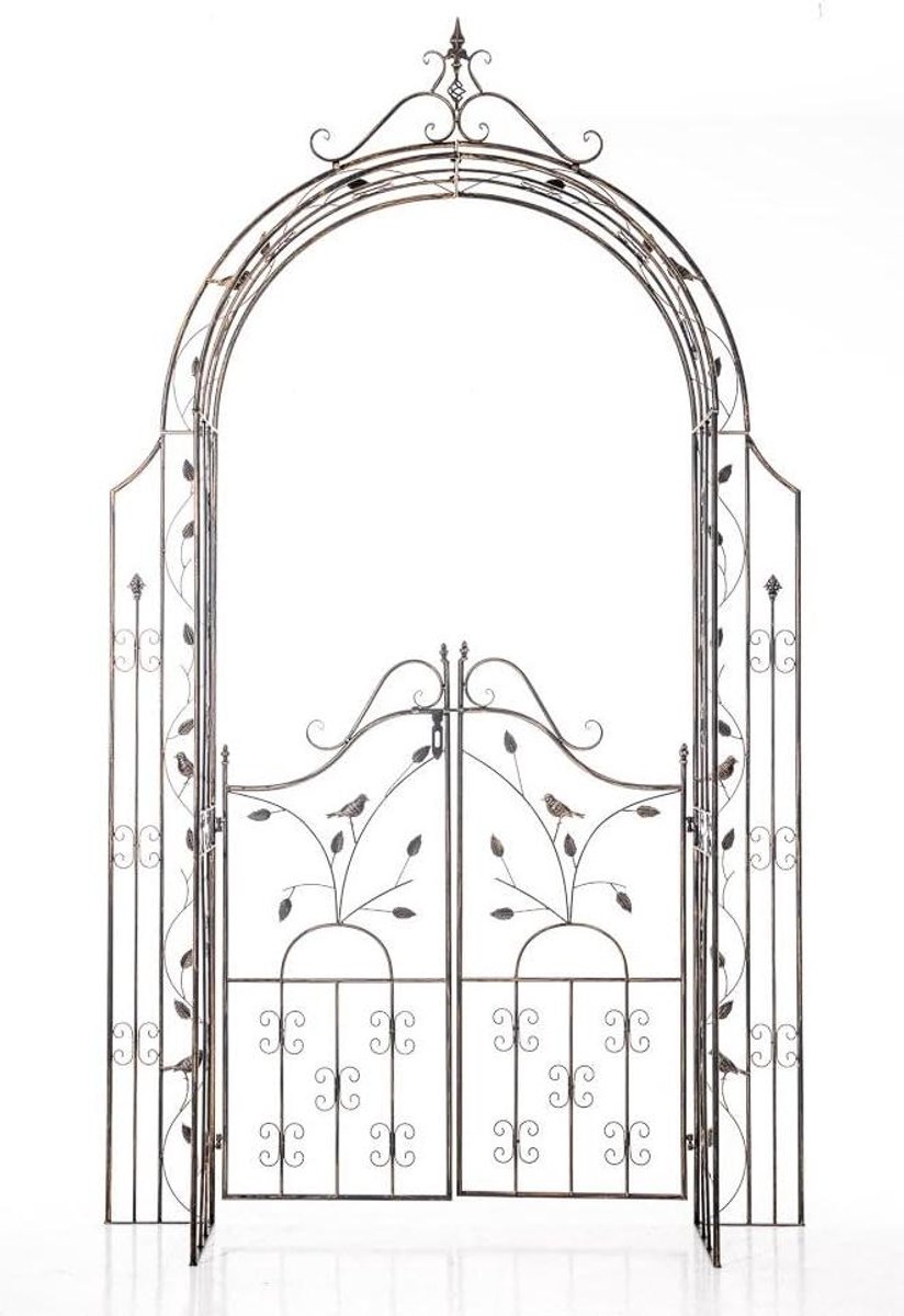 Rozenboog met Poort - Tuinboog Klimplanten - Tuin Decoratie - Met Liefde Gemaakt - 270 cm - Brons