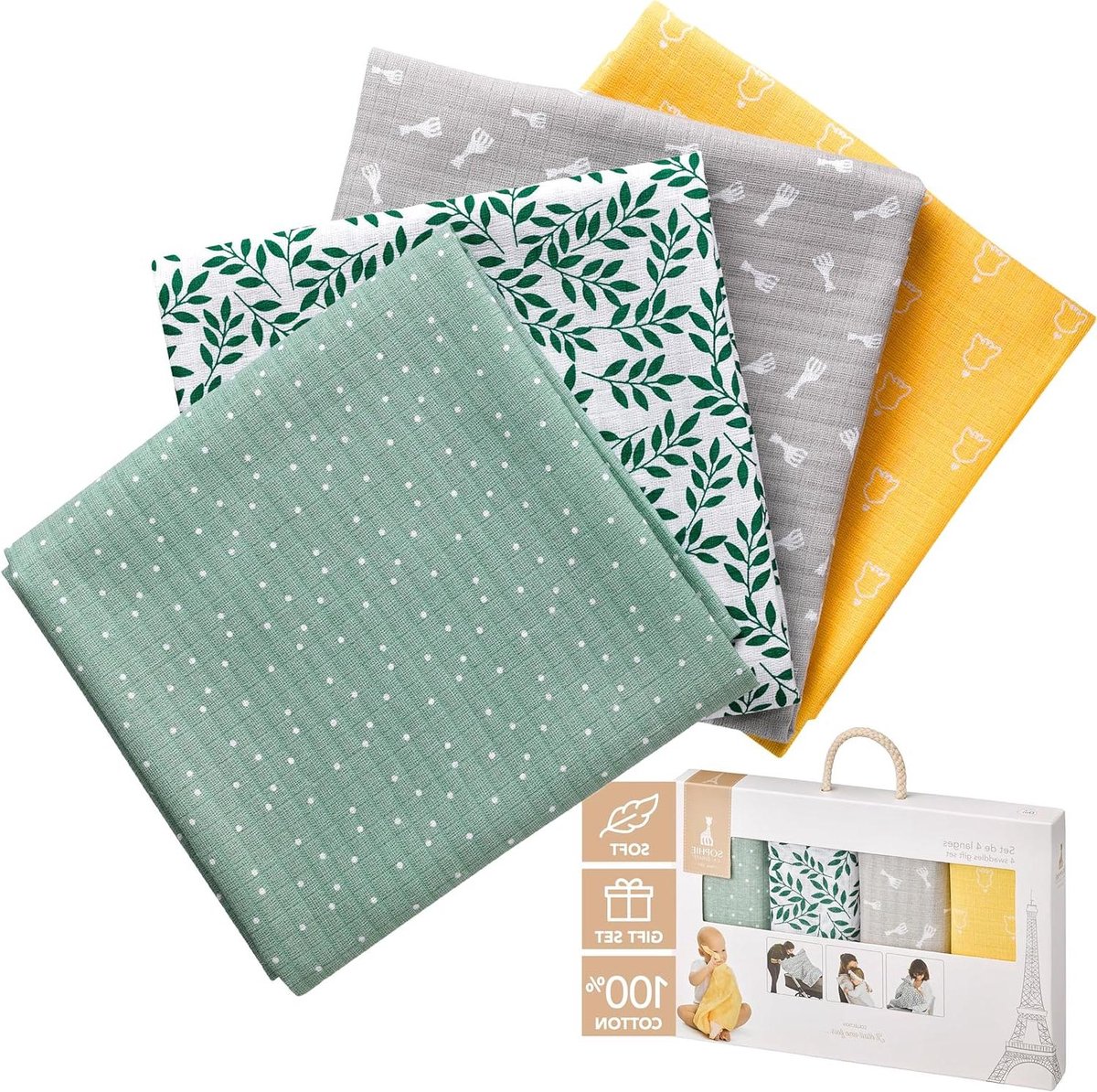 Baby Luiers - Spuugdoekjes Hydrofiel - Baby Verzorgen - Zacht en Duurzaam - 70 x 70 cm - Multicolor