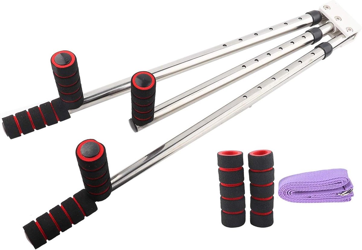 Been Stretch Machine - Beenverlenger Flexibiliteitstrainer - Flexibiliteit Verbeteren - Verstelbare Lengte - 3 Bars - Zwart