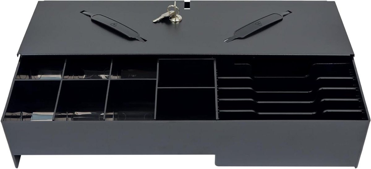 Inzetstuk Kassalade - Opbergvak Geld - Geld Organiseren - Verstelbare Vakken - 45 x 15.5 x 8.8 cm - Zwart