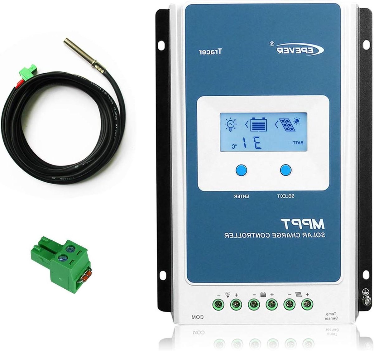 MPPT Solar Laadregelaar - Zonne-energie Controller - Accu Laden - Geavanceerde MPPT Technologie - 30A 100V - Zwart