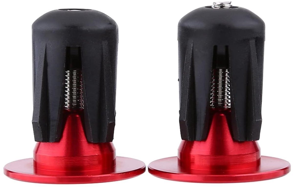 Fiets Stuurdoppen - Handvat Afsluiters - Fietsen Onderhoud - Aluminium Legering - Set van 2 - Rood