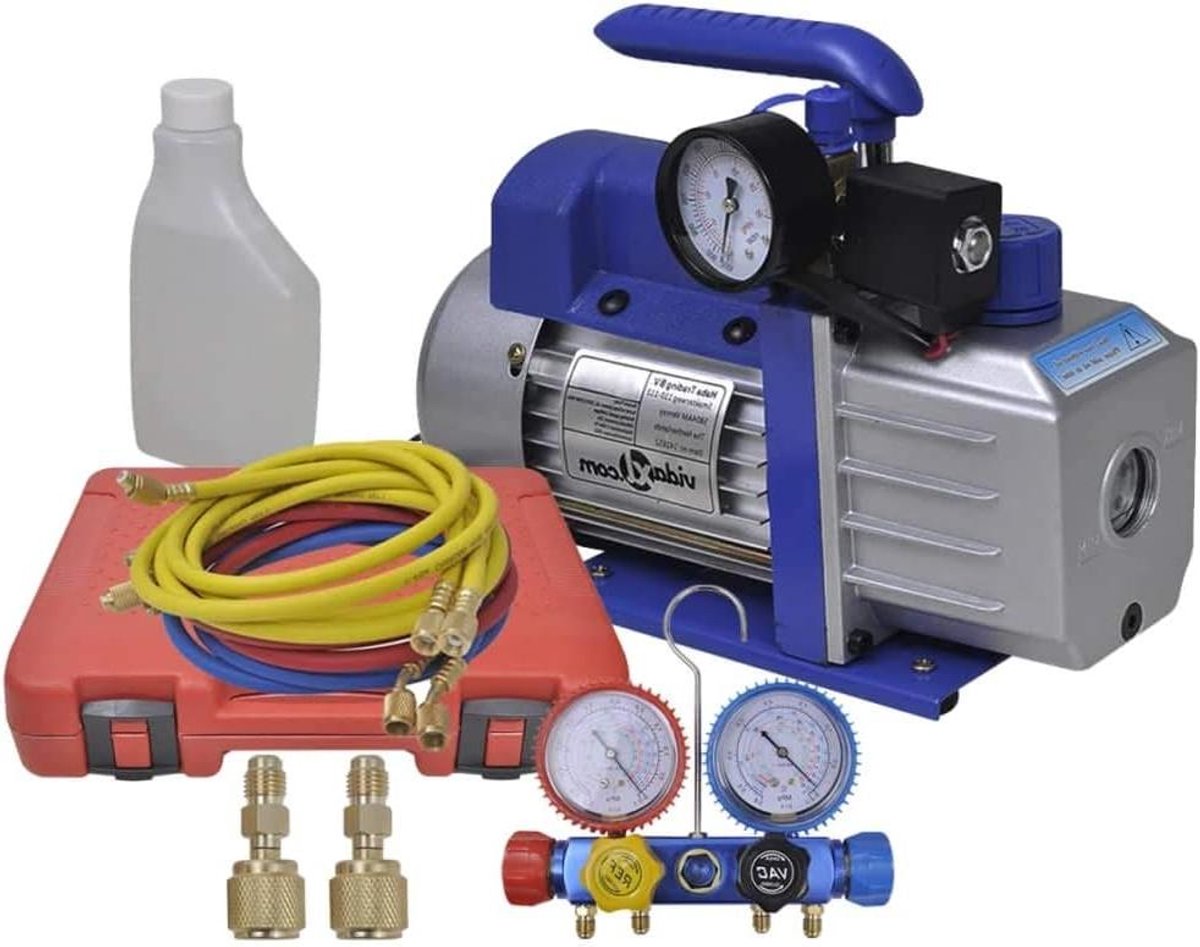 Vacuümpomp met meter - 1-traps pomp - Laboratorium toepassingen - Aluminium behuizing - 71 L/min - Oranje