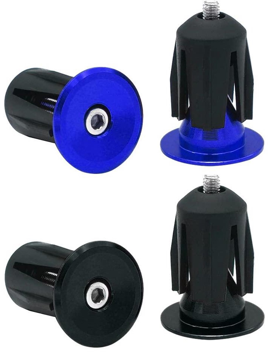 Fietsstuurdoppen - Eindkappen - Fietsen - Aluminiumlegering - 2 paar - Blauw Zwart