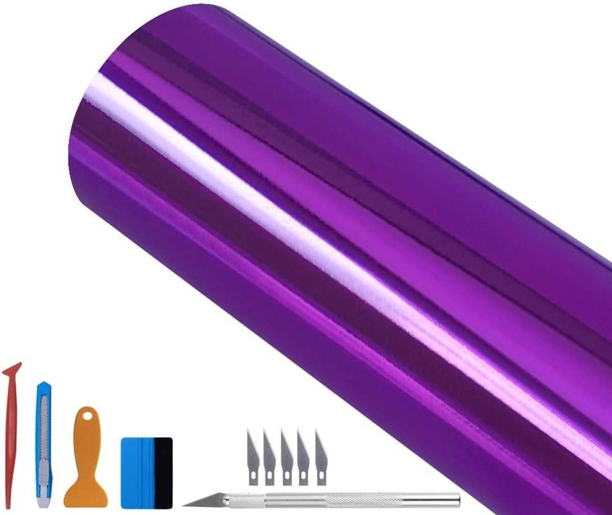 Spiegel Vinylfolie - Chroom Sticker - Auto Decoratie - Luchtbelvrij - 30 x 300 cm - Violet