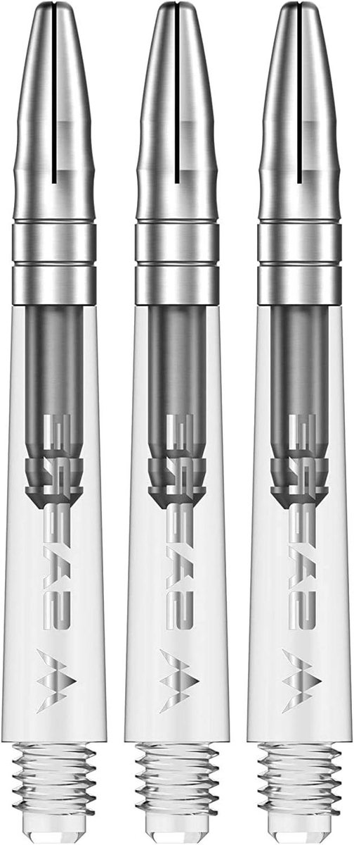 Dart Assen - Polycarbonaat Assen - Darts Spelen - Aluminium Top Grip - 40 mm - Helder Zilver