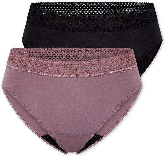 Schiesser 2PACK Rio Culotte menstruelle - Schiesser Care Culotte Femme - noir/mauve