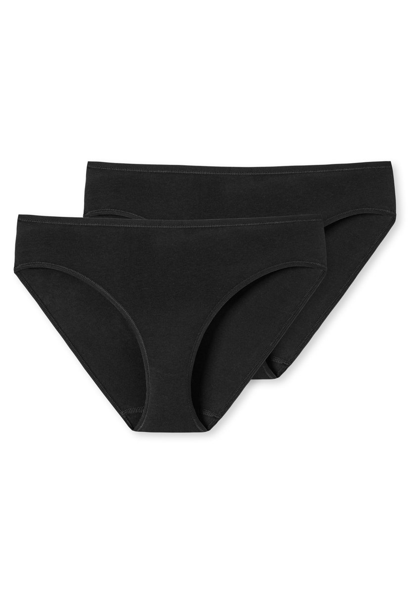 SCHIESSER 95/5 slip (2-pack) - dames tai biologisch katoen zwart