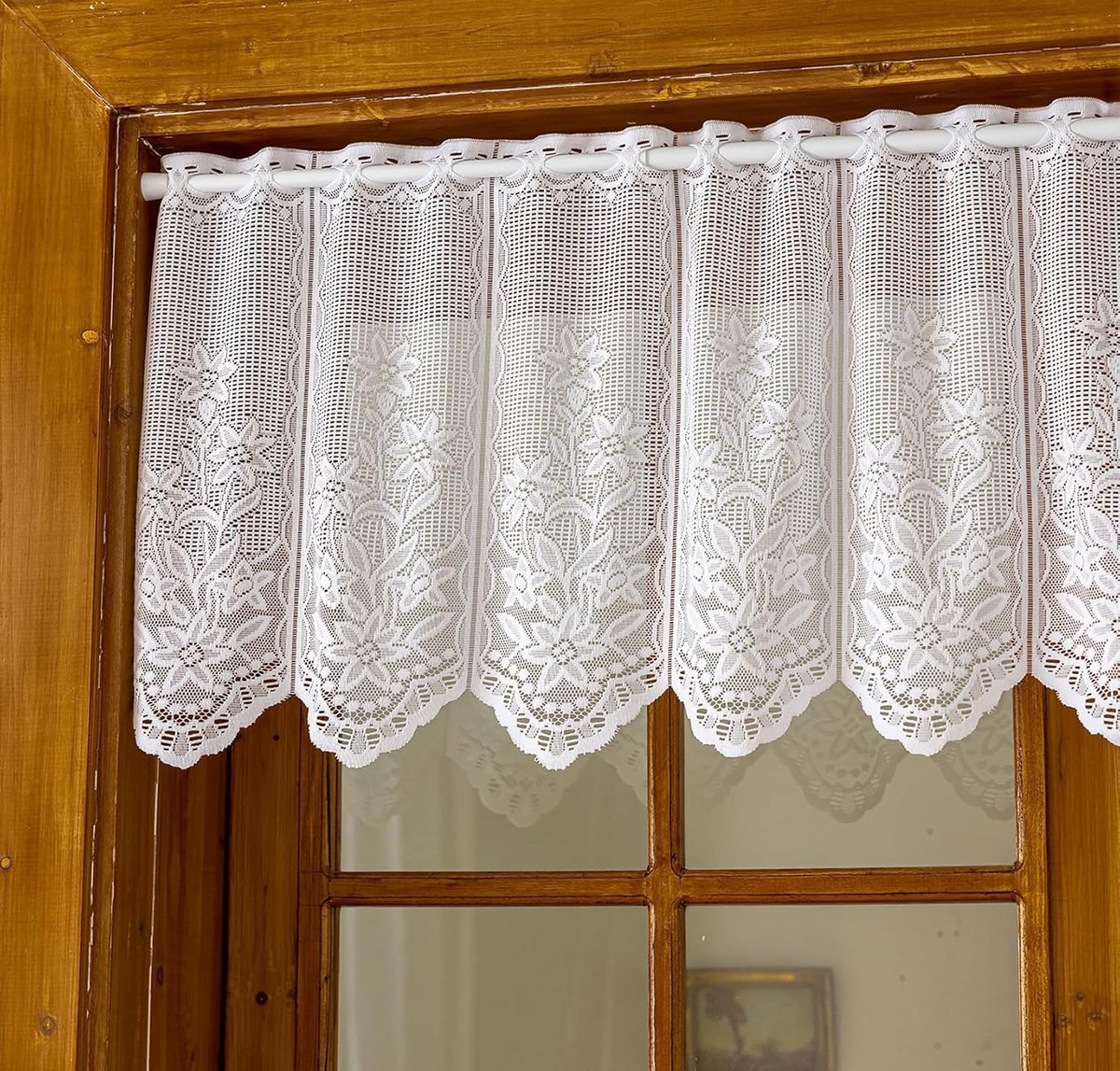 wit bloemen kant bistrogordijn voor woonkamer keuken raam lichtdoorlatend keukengordijnen korte gordijnen modern landhuis vitrage 1 h 60 x b 140 cm