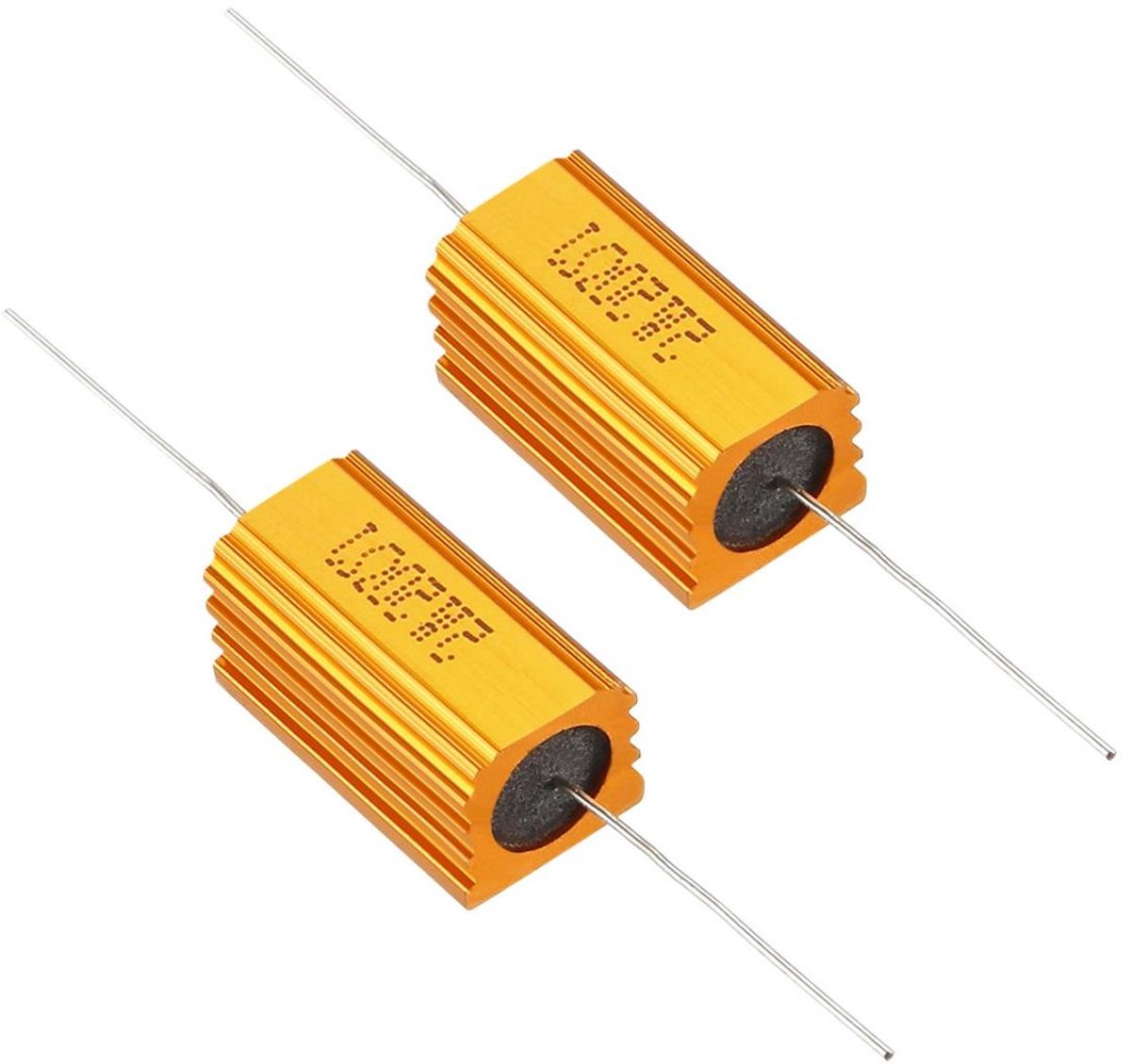 Aluminium Behuizing Weerstand - Draadgewonden Weerstand - Elektronica Reparatie - Hoge Stabiliteit Nauwkeurigheid - 5W 50 Ohm - Goud