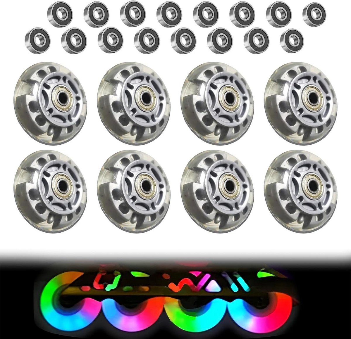 Inline Skate Wielen Skeeler Wielen Vervanging Soepel Skaten Slijtvast PU Materiaal 72 mm Transparant